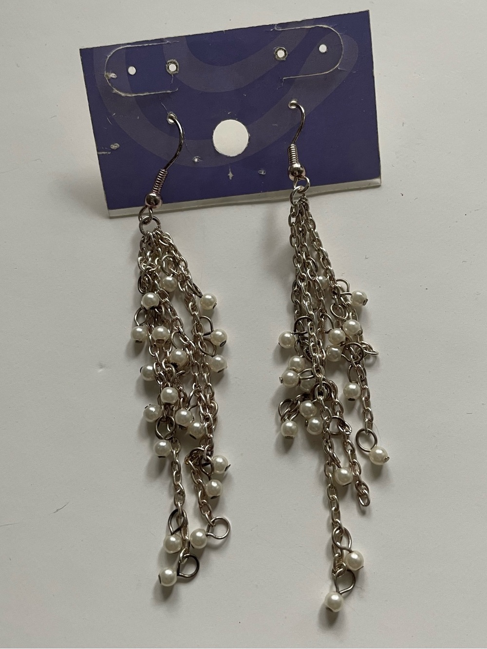 Y2K Vintage Claire's Faux Pearl Cascade Dangle Drop Earrings Statement